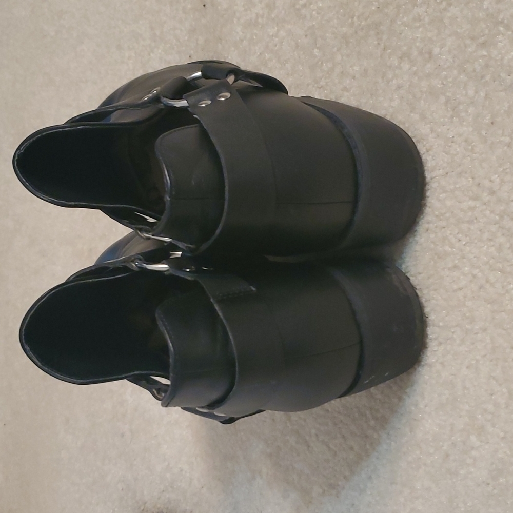 BP. Nordstrom leather black moto booties with silver buckle size 7.5 - Picture 3 of 7